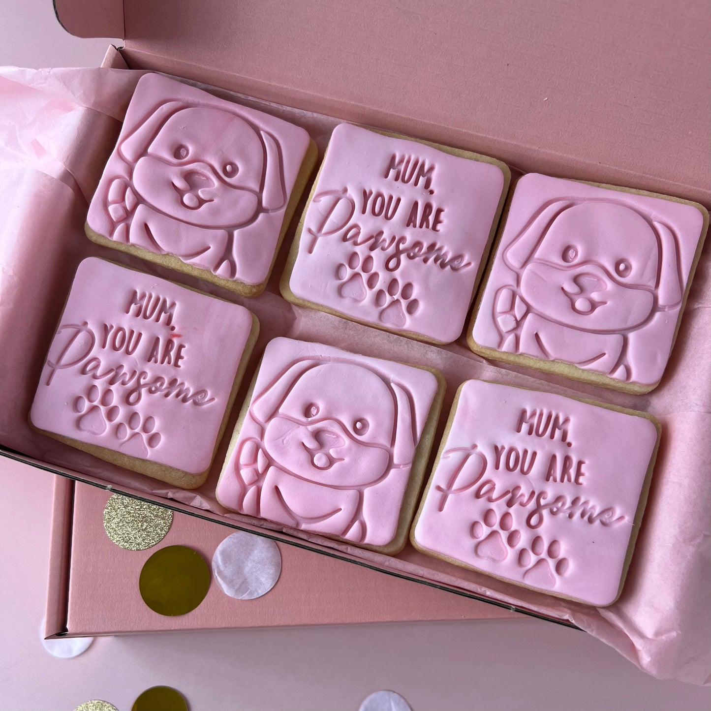 Mum You Are Pawsome' Dog Sugar Cookie Gift Box