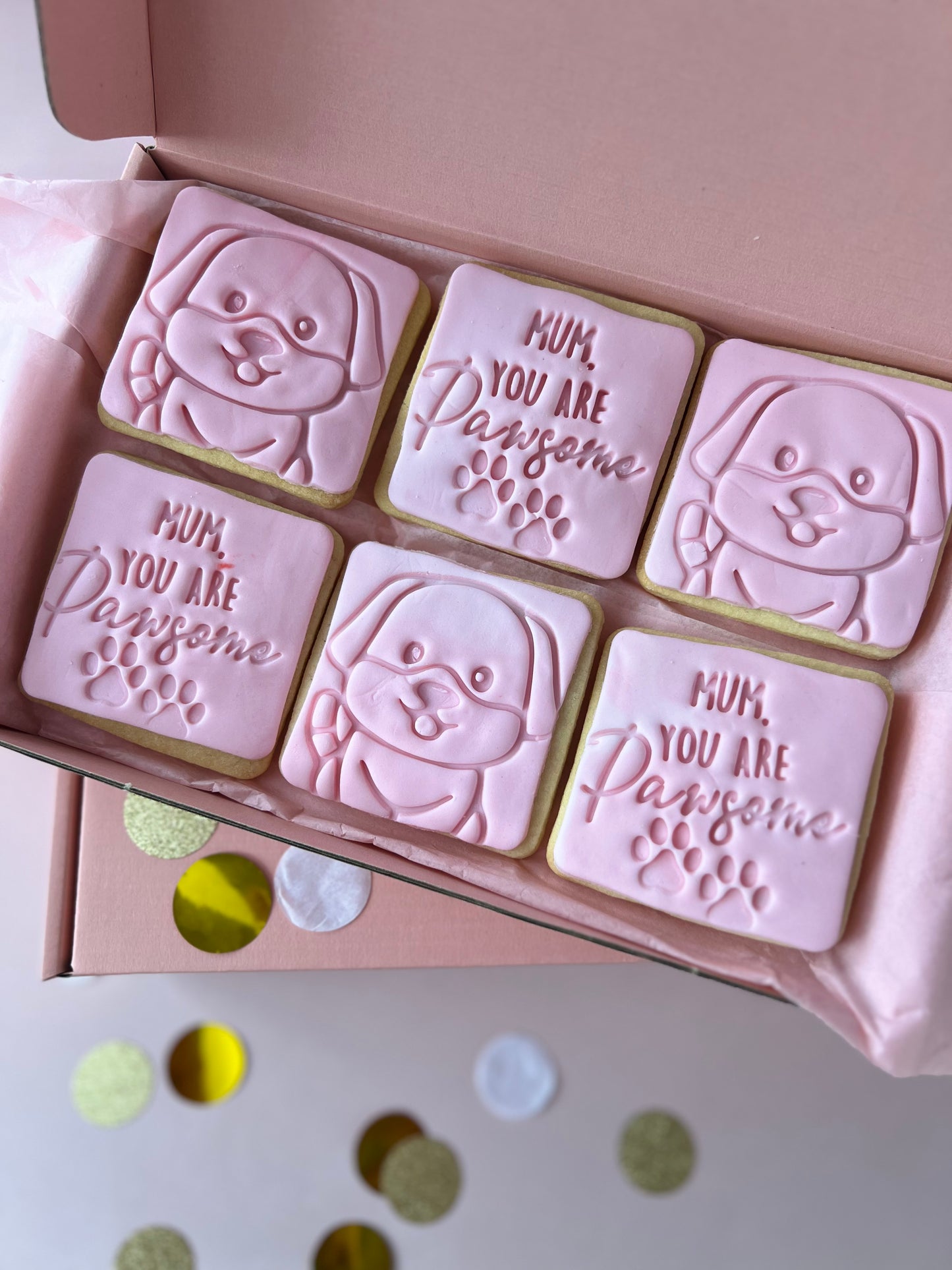 Mum You Are Pawsome' Dog Sugar Cookie Gift Box