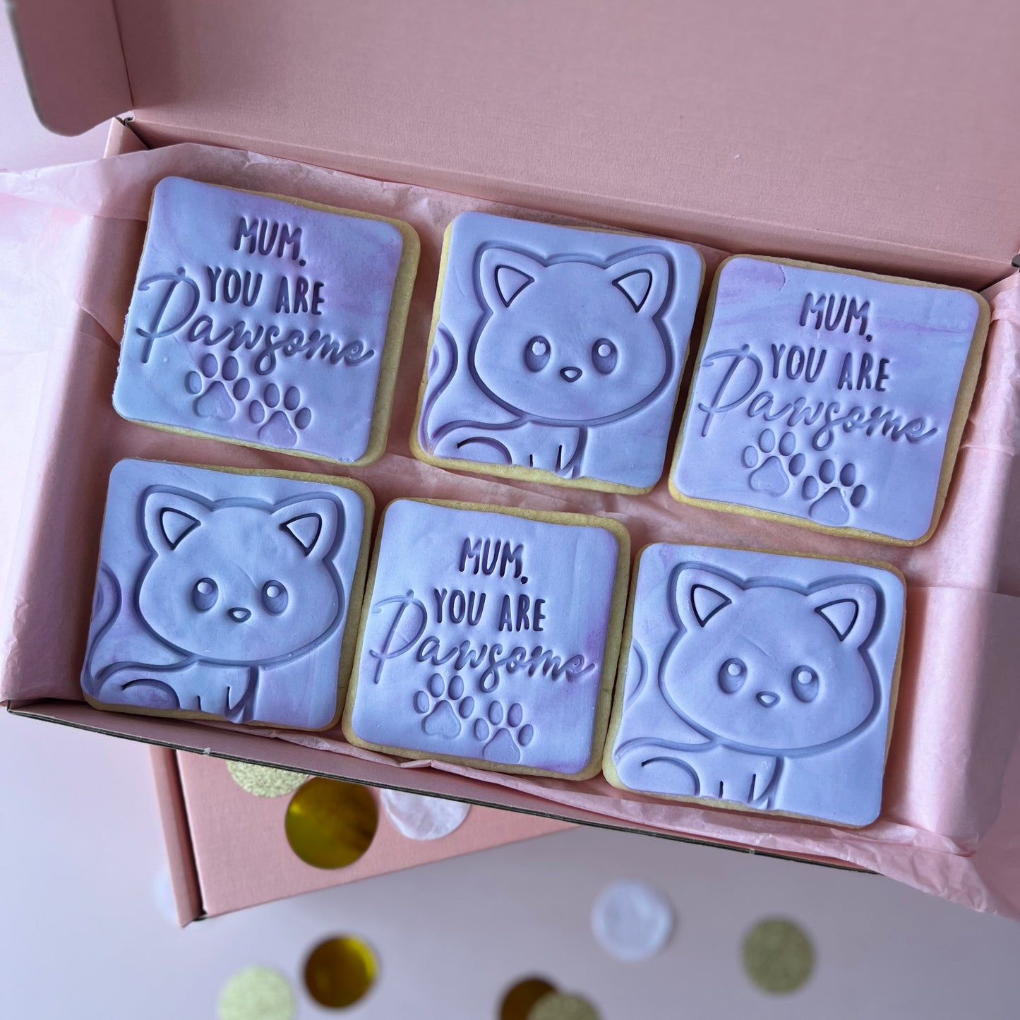 Mum You Are Pawsome' Cat Sugar Cookie Gift Box