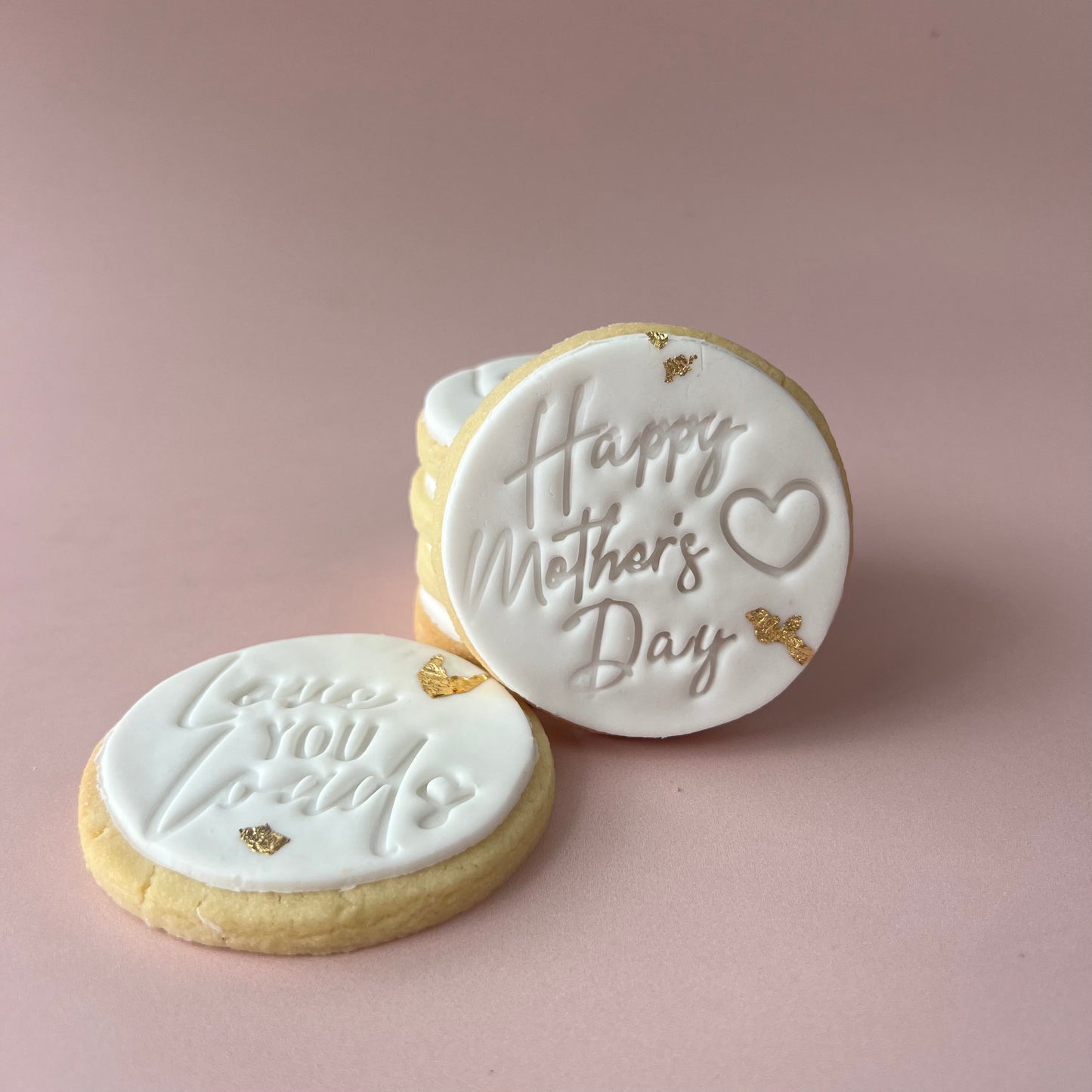 Happy Mother's Day White & Gold Round Sugar Cookie Gift Box