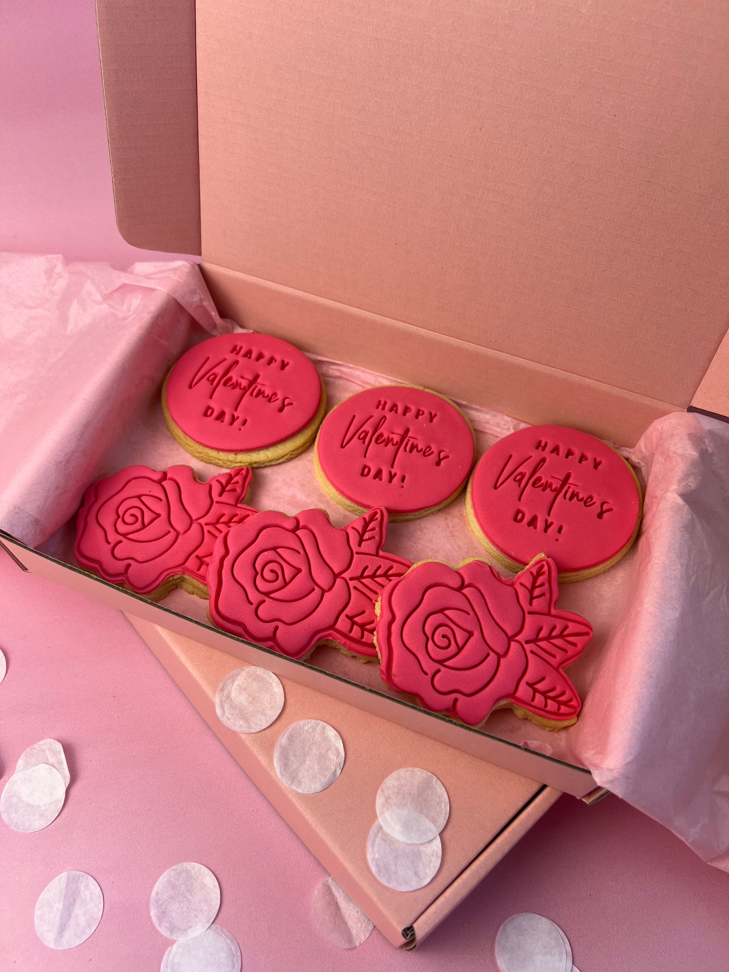 Happy Valentines Day Rose Cookies