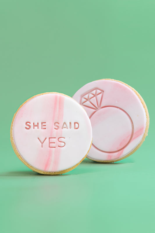 "She Said Yes" Diamond Ring Cookie Box